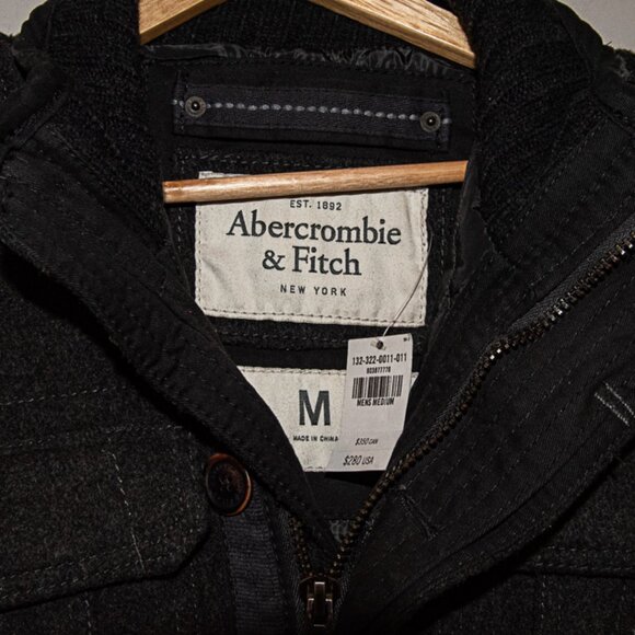 NWT Abercrombie & Fitch Wool Blend Mens Field Jacket  Gray Size Med - Picture 3 of 4